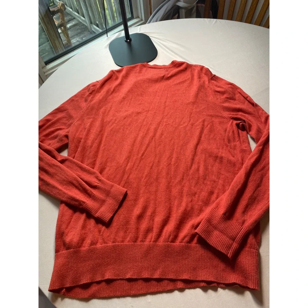 Eddie Bauer Mens XL Burnt Orange Cotton Cashmere Crewneck Sweater 11103916